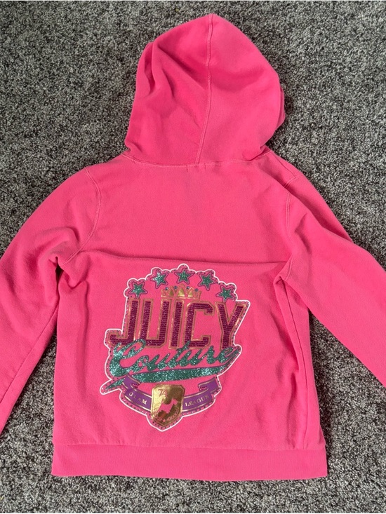 Juicy Couture Other - Juicy Couture Hot Pink Girls' Hooded Sweatshirt with Glitter Logo